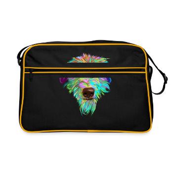 Splash Scottish Deerhound Dog - Retro Bag - black/gold - Front