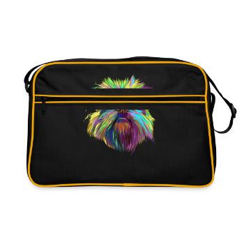 Brussels Griffon chien - Sac Retro - noir/or - Devant