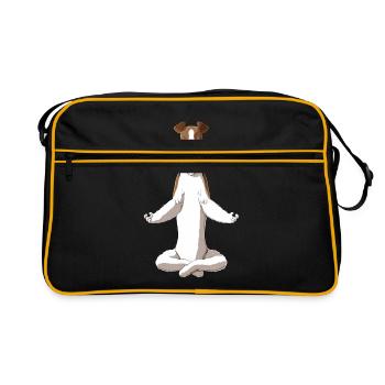 Cheveux méditants Foxterrier Chien - Sac Retro - noir/or - Devant
