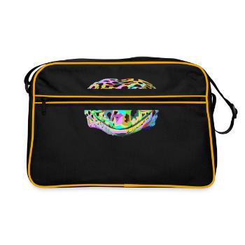 Colored Leopard Gecko - Retro Bag - black/gold - Front