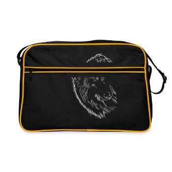 Strokes 'Rough Collie Dog - Retro Bag - black/gold - Front