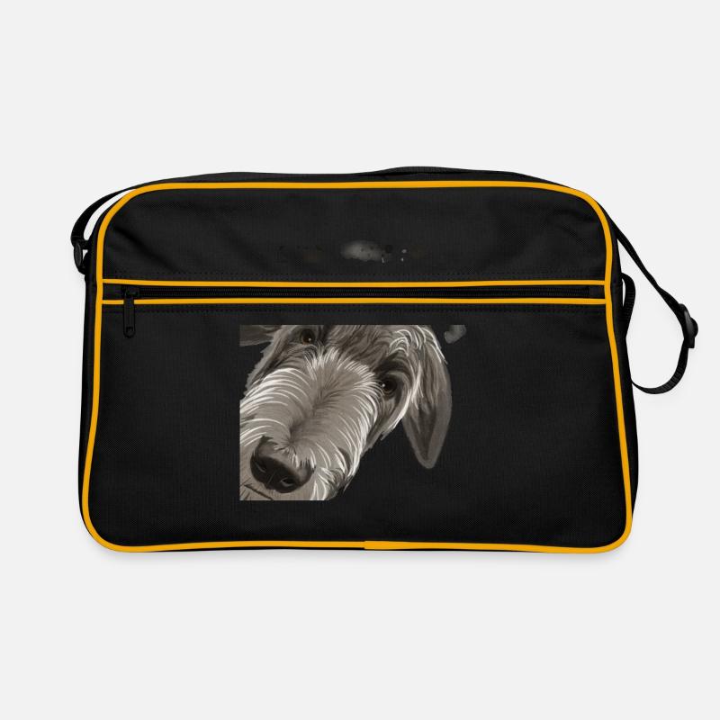 Neugieriger Deerhound Hund Retro Tasche