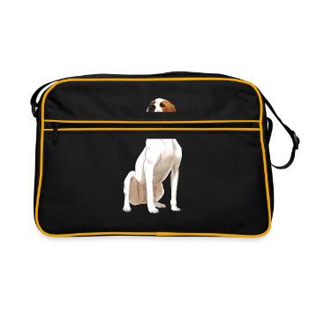 Sitting English Pointer Dog - Retro Bag - black/gold - Front