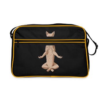 Chien Mudi méditant - Sac Retro - noir/or - Devant