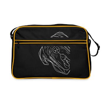 Neugieriger Mastino Napoletano Hund - Retro Tasche - Schwarz/Gold - Vorne
