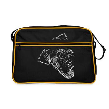 Curious Schnauzer Dog - Retro Bag - black/gold - Front