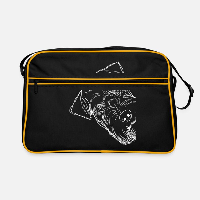 Neugieriger Schnauzer Hund Retro Tasche