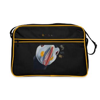 Curious Puffin - Retro Bag - black/gold - Front