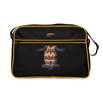 Le lézard de gila croûte méditatif - Sac Retro - noir/or - Devant