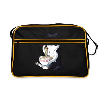 Japanese Kawaii Ramen Australian Shepherd Dog - Retro Bag - black/gold - Front