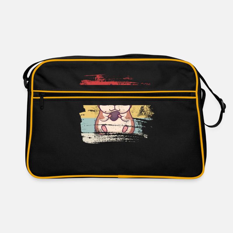 Retro Hamster - Retro Tasche - Schwarz/Gold