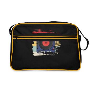 Retro 80s and 90s Record player - Retro Bag - black/gold - Front