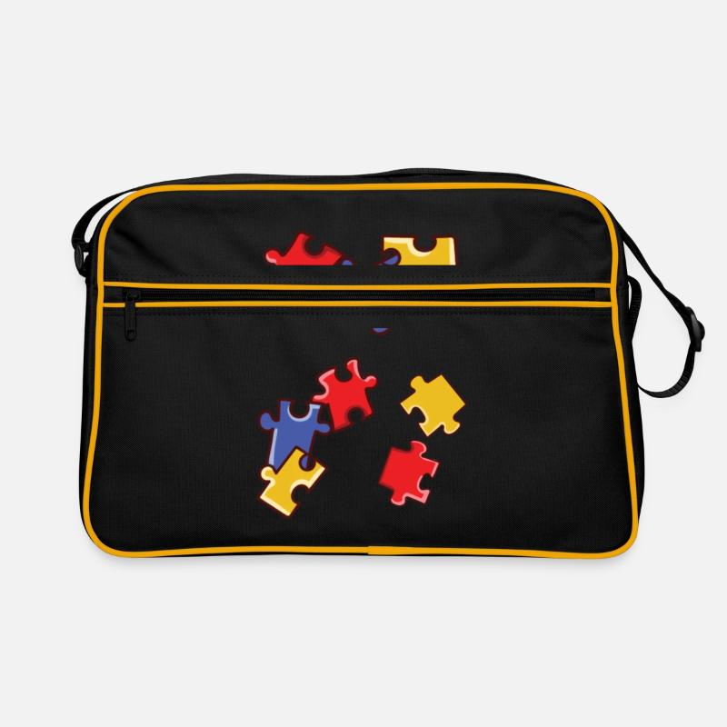Puzzle - Retro Tasche - Schwarz/Gold