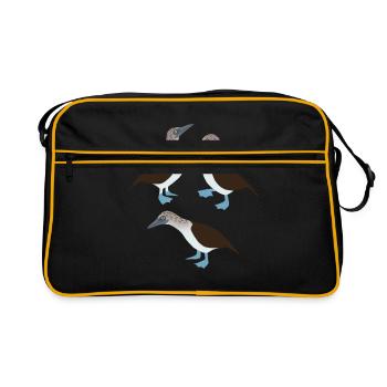 Drôles d’oiseaux à pieds bleus - Sac Retro - noir/or - Devant