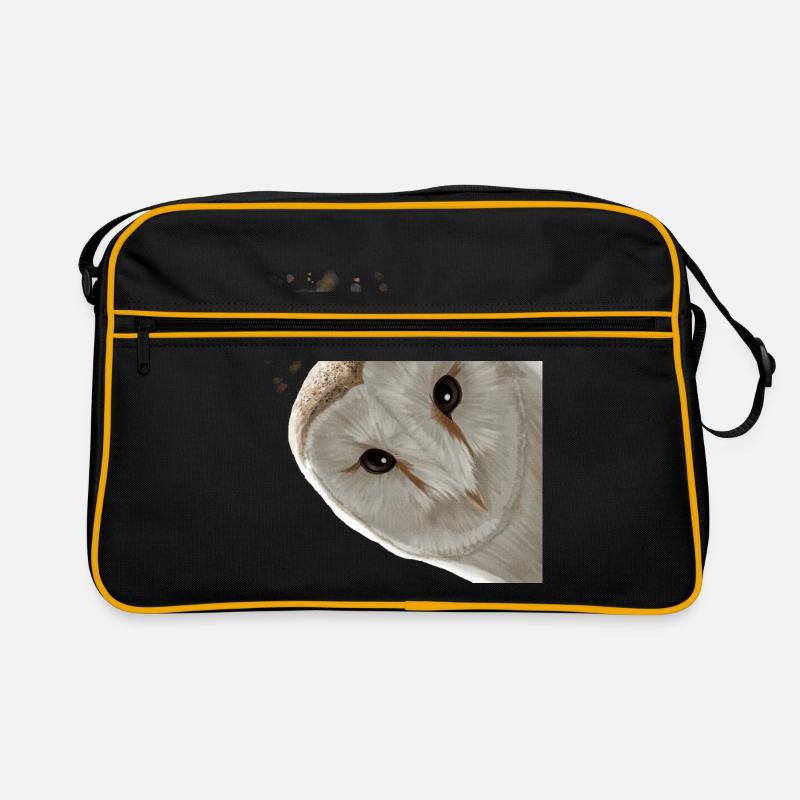 Vogel Eule - Retro Tasche - Schwarz/Gold