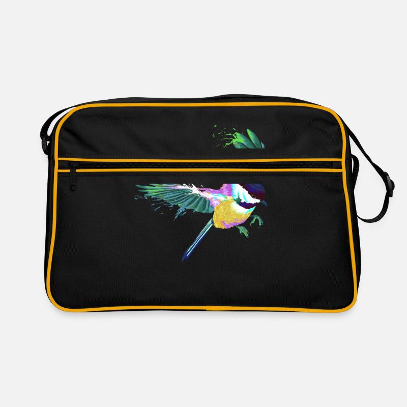Flying Splash Bird Chickadee Retro Bag