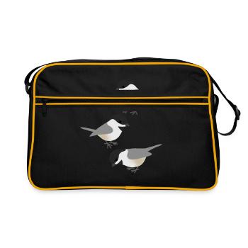 Drôles d’oiseaux Mésange - Sac Retro - noir/or - Devant
