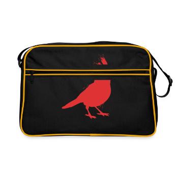 Bird Northern Cardinal - Retro Bag - black/gold - Front