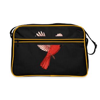 Oiseau volant Cardinal Rouge - Sac Retro - noir/or - Devant