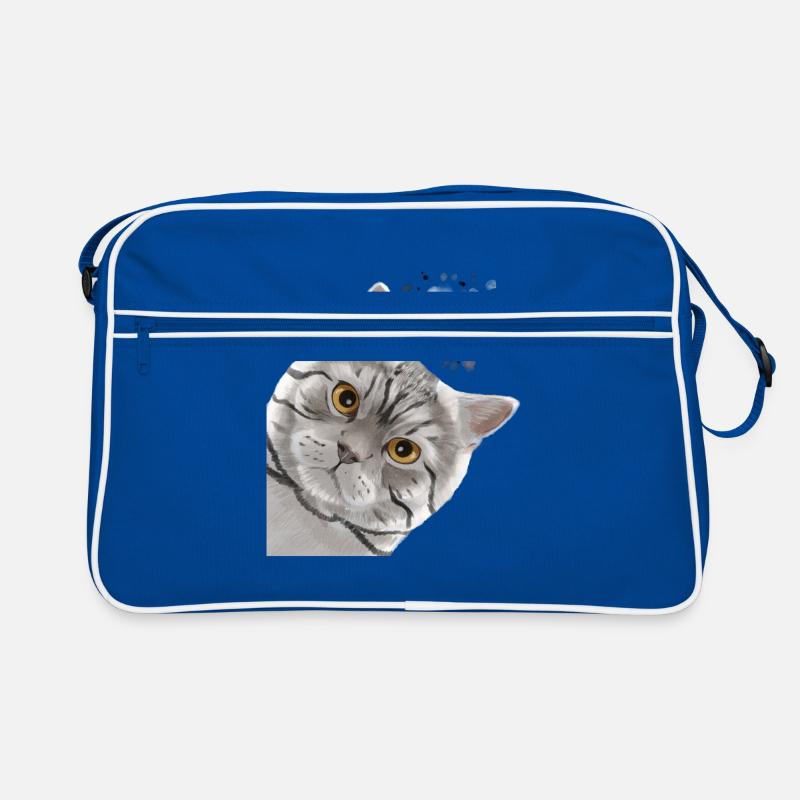 Neugierige Tabby Britisch Kurzhaar Katze Retro Tasche