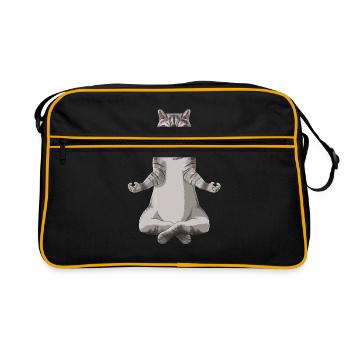 Drôle de yoga Smoke British Shorthair Cat - Sac Retro - noir/or - Devant