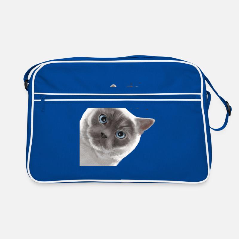 Neugierige Colourpoint Britisch Kurzhaar Katze Retro Tasche