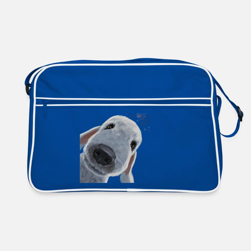Funny Curious Dog Bedlington Terrier Retro Bag