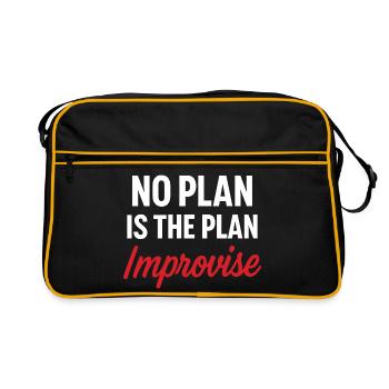 Message Motivante Pas de Plan - Sac Retro - noir/or - Devant