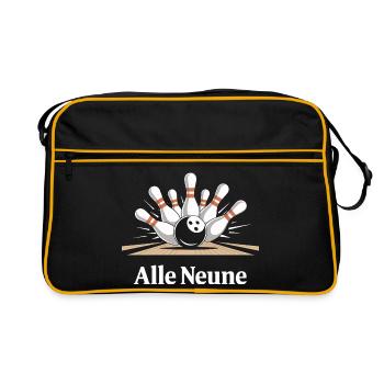Du plaisir au bowling à neuf - Sac Retro - noir/or - Devant
