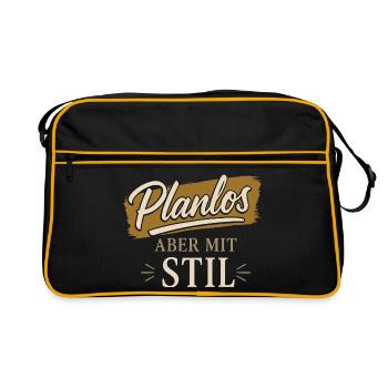 Planlos aber mit Stil - Retro Tasche - Schwarz/Gold - Vorne