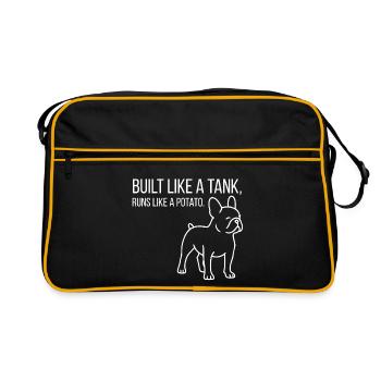 Short nose, big mouth – French Bulldog - Retro Bag - black/gold - Front