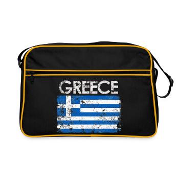 Graphique du drapeau de la Grèce en détresse - Sac Retro - noir/or - Devant