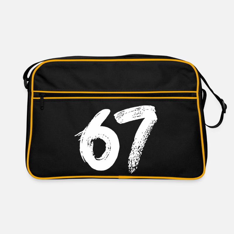 67 Weiße Farbe - Retro Tasche - Schwarz/Gold