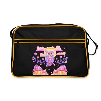 Magie de chouette pastel sur cupcakes - Sac Retro - noir/or - Devant