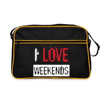 J’adore le design urbain vieilli avec éclaboussures de peinture rouge - Sac Retro - noir/or - Devant