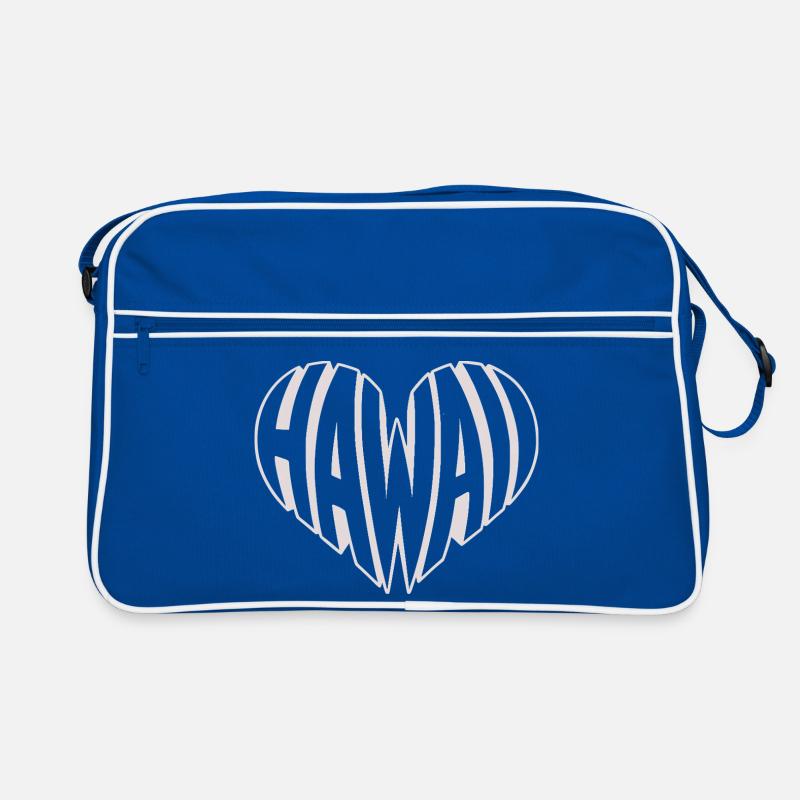 Hawaii, Hawaii Angular Heart Typo Retro Bag