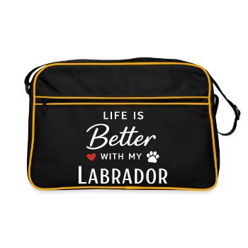Life is Better with My Labrador Retriever Dog Love - Retro Bag - black/gold - Front