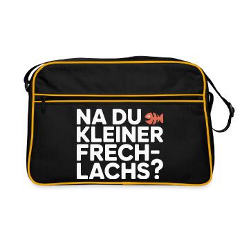 Na Du Kleiner Frechlachs Gamer Lachs Meme Zocker - Retro Tasche - Schwarz/Gold - Vorne