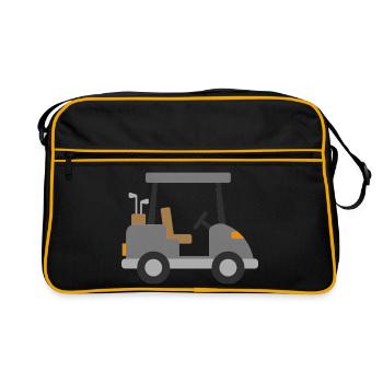 Voiturette de golf blanche - Sac Retro - noir/or - Devant