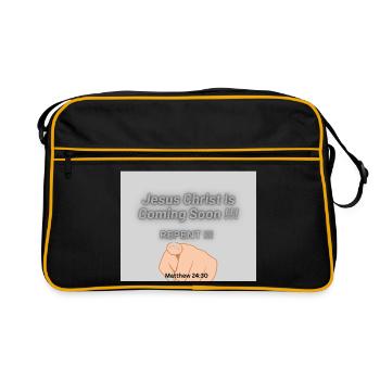Jesus Christ Is Coming Soon !!! - Retro Bag - black/gold - Front