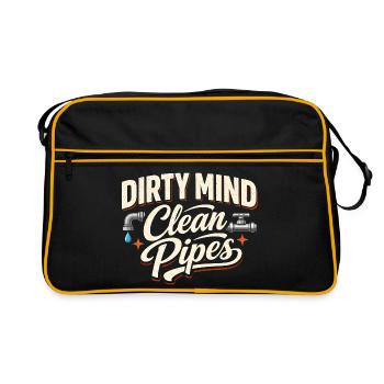 Dirty Thoughts | Sewer cleaning - Retro Bag - black/gold - Front