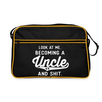 Devenir oncle — Écriture audacieuse - Sac Retro - noir/or - Devant