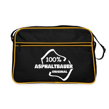 Arbeit Asphaltbauer - Retro Tasche - Schwarz/Gold - Vorne