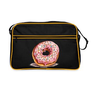 Pink donut with sprinkles - Retro Bag - black/gold - Front