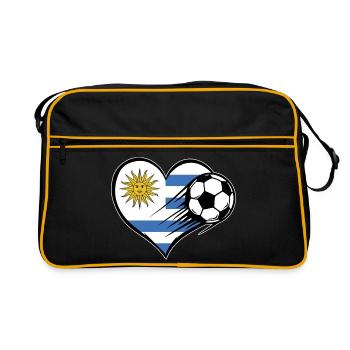 Flag Football uruguayen avec cœur - Sac Retro - noir/or - Devant