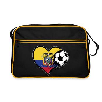 Ecuador Flag Football with Heart - Retro Bag - black/gold - Front