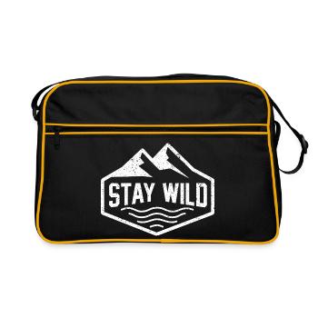 Stay Wild Mountain Motif - Retro Bag - black/gold - Front
