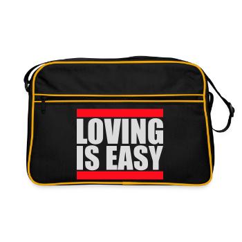 Loving Is Easy Inspirational Romantic Saying Logo - Retro Bag - black/gold - Front