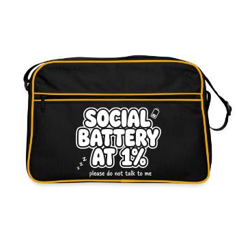Batterie sociale à un pour cent - Sac Retro - noir/or - Devant