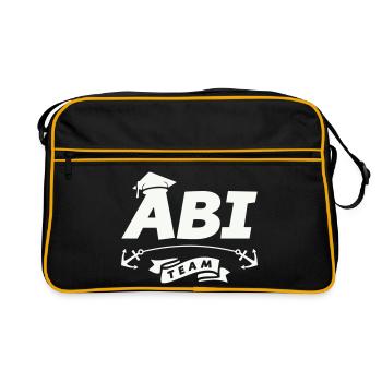 Abi Team Logo mit Ankerband - Retro Tasche - Schwarz/Gold - Vorne